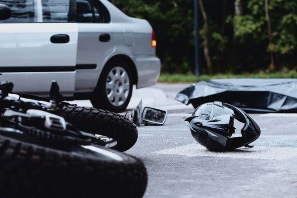 Scene of motorcycle crash